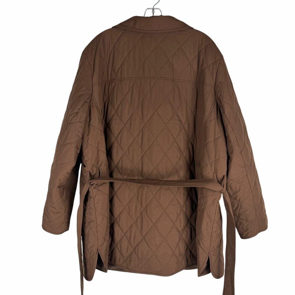 Talbots Belted Quilted Snap Button Shirt Jacket Brown Size 3X - Picture 9 of 12